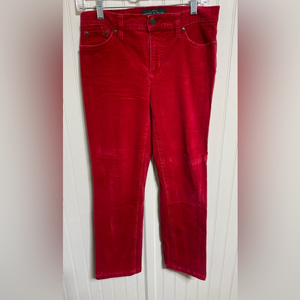 Lauren Ralph Lauren Red Corduroy Pants 6P Classic Straight